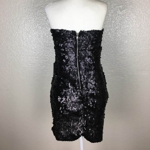 Sparkle & Fade sequin strapless zipper Mini Dress - Picture 7 of 8